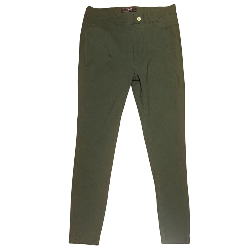 Thrill Butt Lift Olive Green Skinny Pants Jeggings Women 2X Stretch High Rise‎